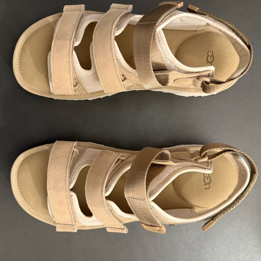 UGG Tan Sandals with Adjustable Straps and Cushioned Footbed Men’s Size 12